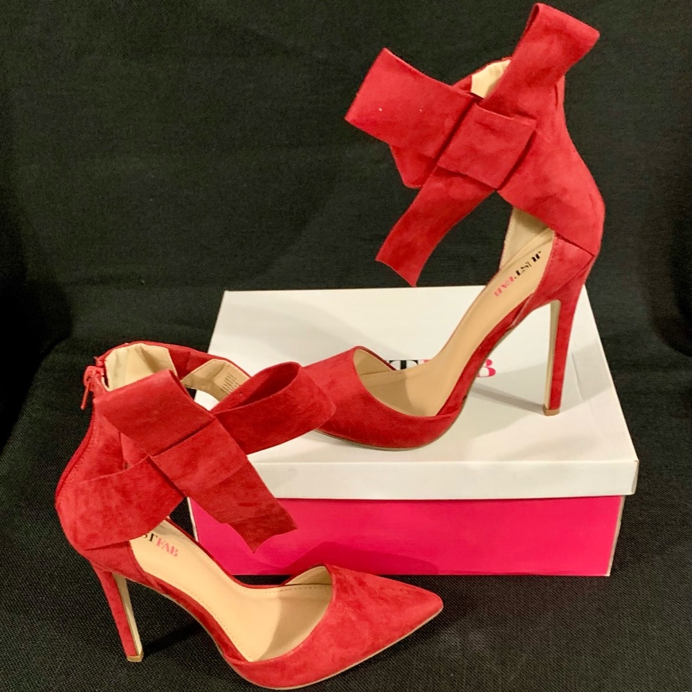JustFab Red Suede Heels